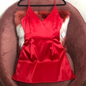 Red Satin Mini Dress